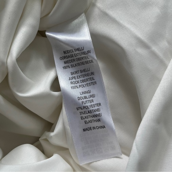 NWT Aidan Mattox Chiffon and Metallic Lace Column Gown sz 10 - Picture 4 of 15